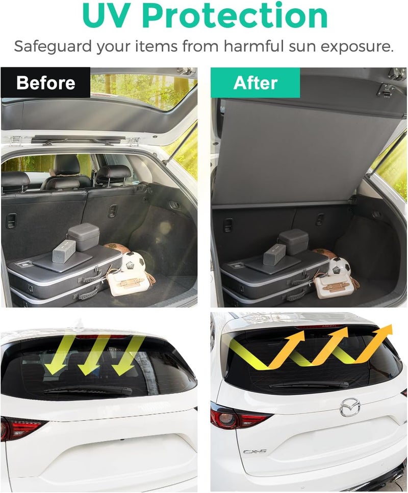 DiffCar ® Cargo Cover for Mazda CX5 2017-2025 | Car Accessories for Mazda CX-5 2025 2024 2023 2022 2021 2020 2019 2018 2017, Aluminum Retractable Cargo Cover Trunk Shield for CX5 Security Privacy - Image 2